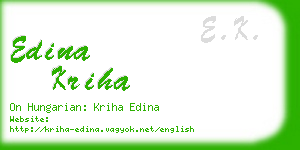 edina kriha business card